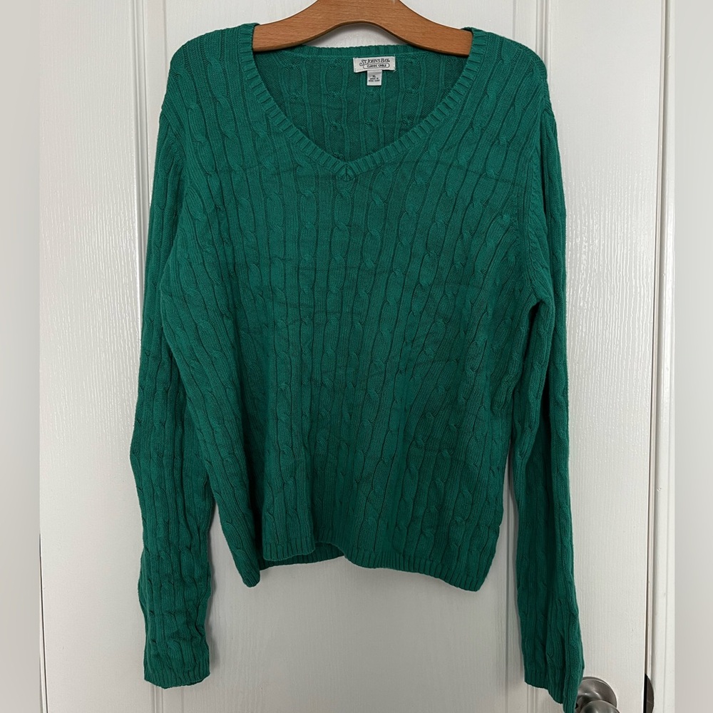 St. John's Bay Green V-Neck Sweater